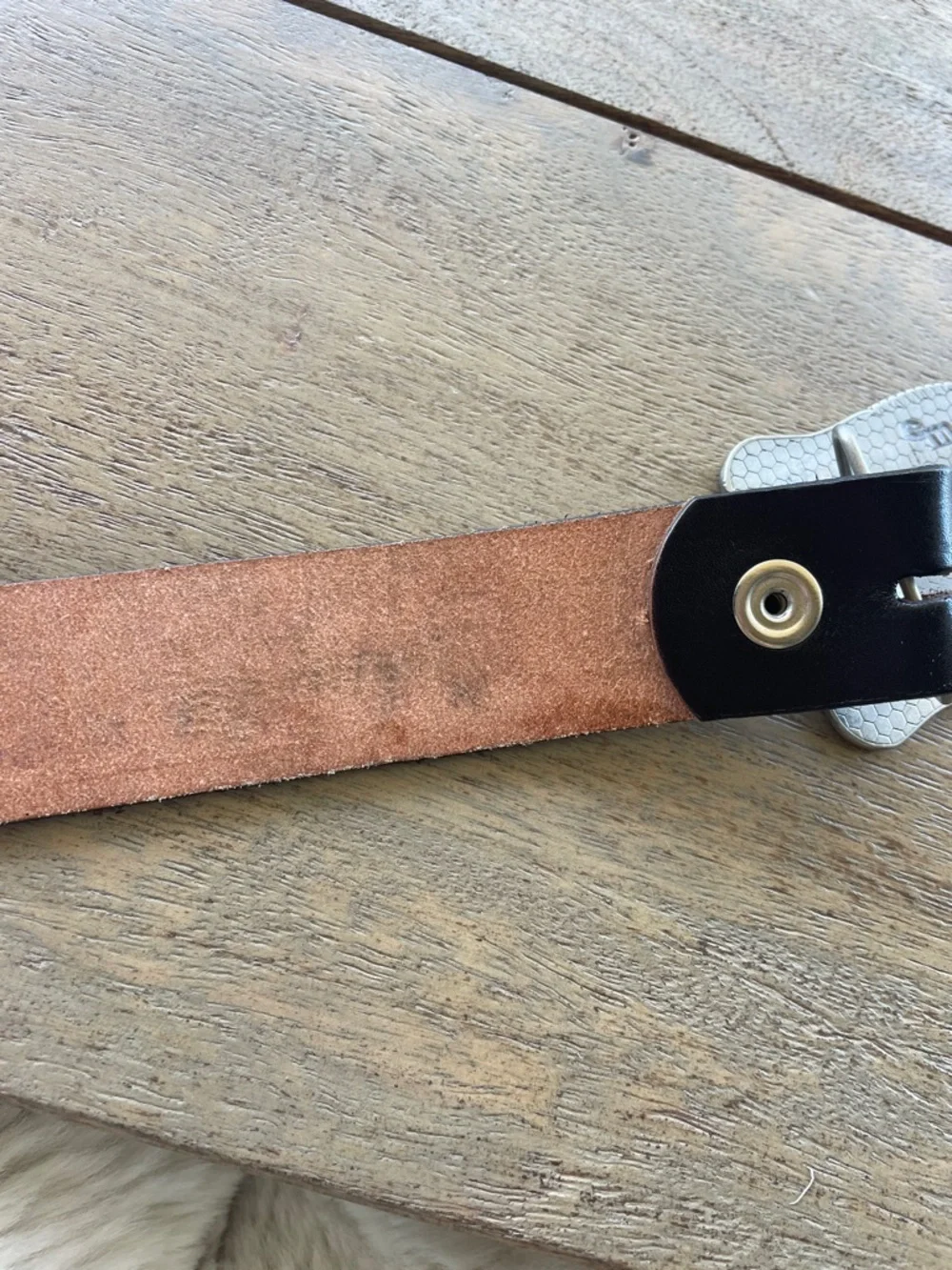 Leather Belt Redneck woman Buckle - Black/pink